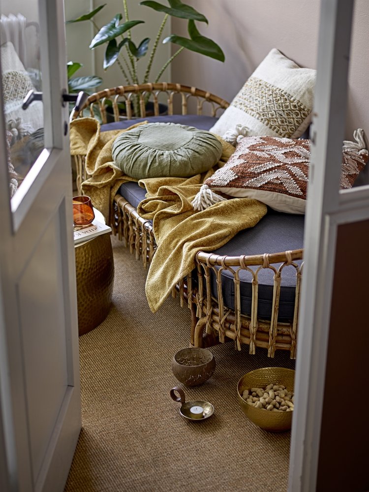 Bloomingville Throw yellow - 170x140cm Bloomingville Throw yellow - 170x140cm