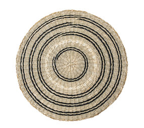 Bloomingville Placemats zeegras - zwart/naturel- set van 6 stuks Bloomingville Placemats zeegras - zwart/naturel- set van 6 stuks