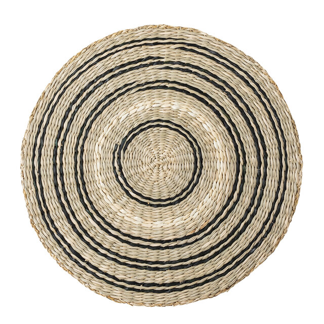 Bloomingville Seagrass placemats - svart / naturlig-uppsättning av 6 stycken