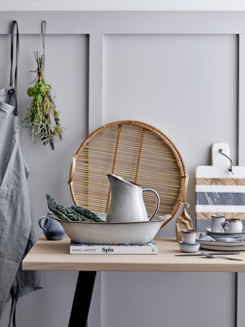 Bloomingville Sandrine serveringsskål grå - L42,5xH9xW27,5 cm