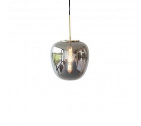 Hubsch Hanging lamp gray glass with brass detail Hubsch Hanging lamp gray glass with brass detail