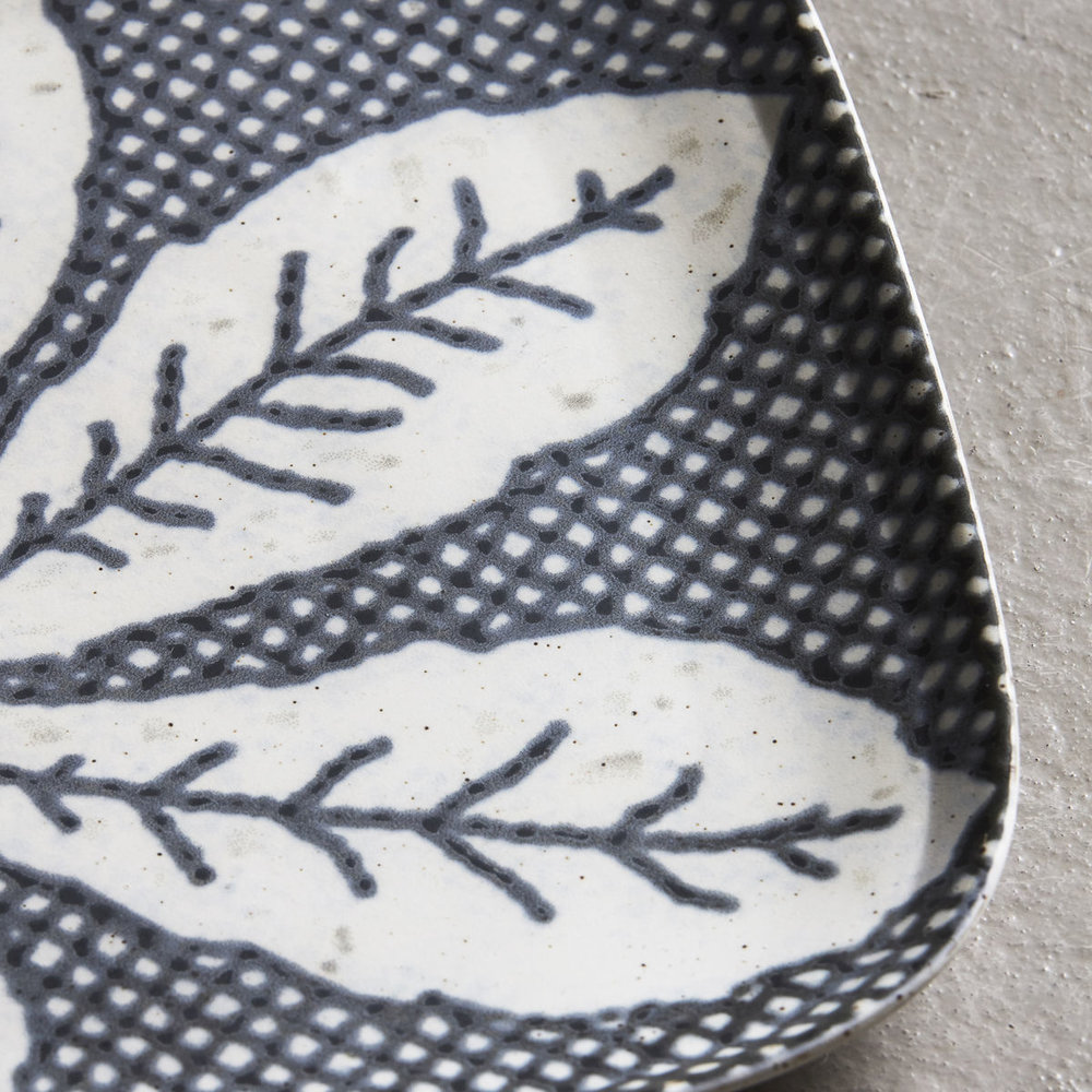 House Doctor Chestnut plates gray / blue - set of 6 pieces