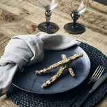 House Doctor Pion middagstallerkener svart / brun - sett med 6 stk