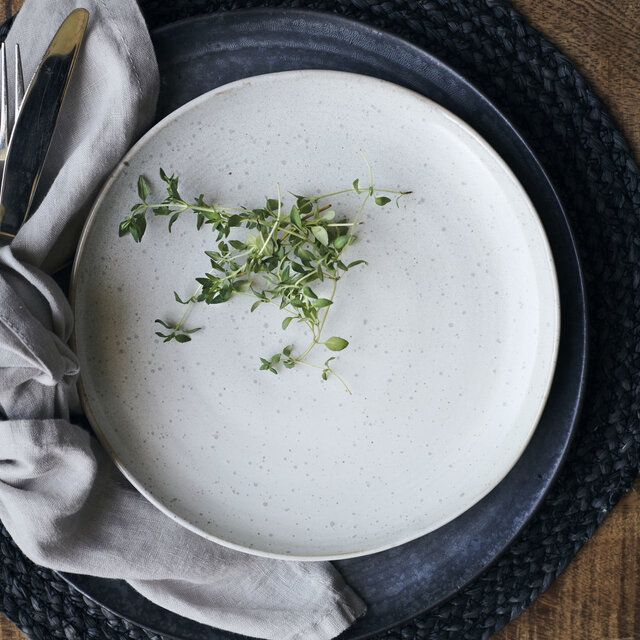 House Doctor Pion lunch plates white / gray - set of 6 pieces