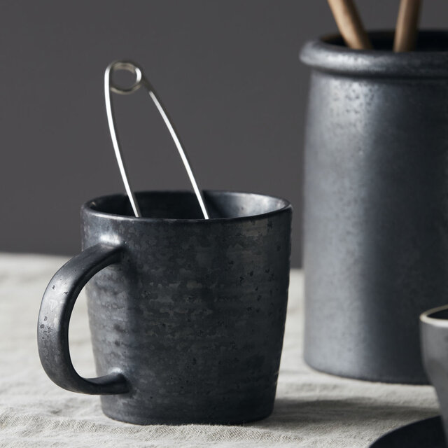 House Doctor Pawn mugs black / brown - set of 6 pieces