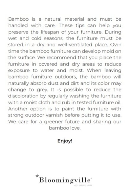 Bloomingville Sole bank naturel bamboe