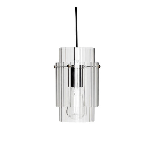 Hubsch Hanglamp glas/metaal - nikkel