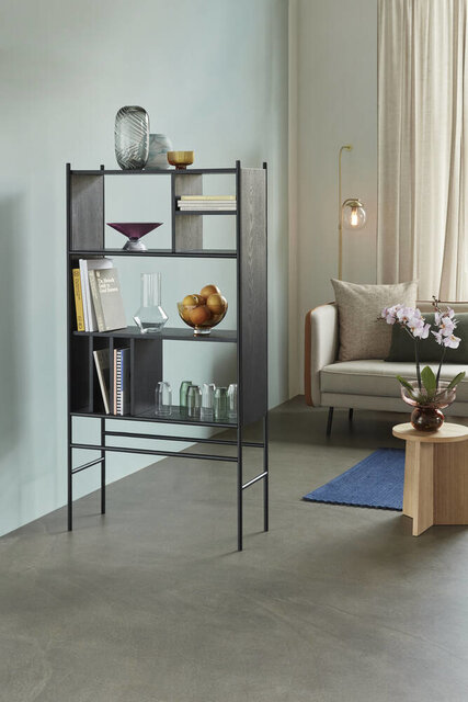 Hubsch Rack with shelves wood / metal - black Hubsch Rack with shelves wood / metal - black