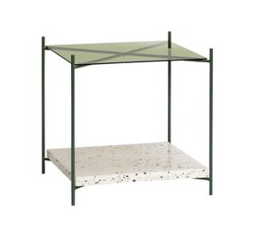 Hubsch Bijzettafel terrazzo/glas - naturel/groen