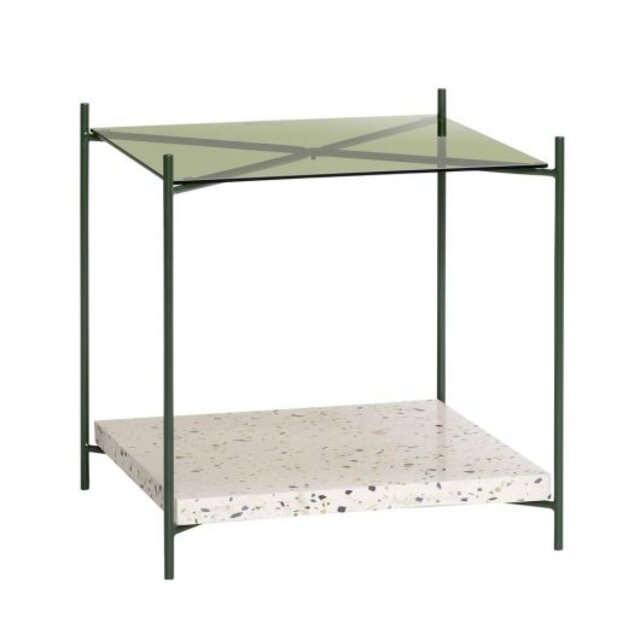 Hubsch Beistelltisch Terrazzo / Glas - natürlich / grün