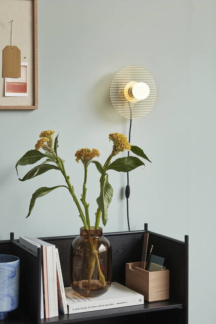Hubsch Wandlamp metaal/glas - messing