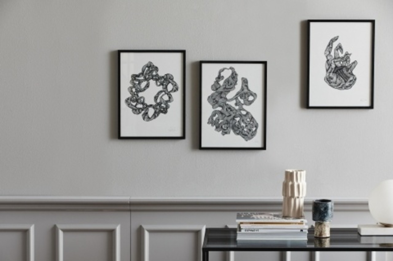 Nordal Wreath illustration - zwart/wit