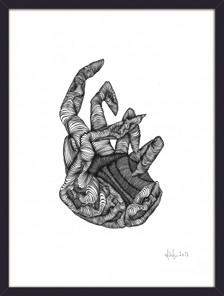 Nordal Illustration de la main - noir et blanc