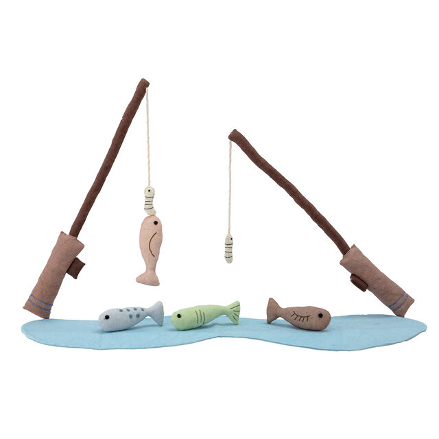 Bloomingville Mini Hengels inclusief vissen - set van 7 stuks