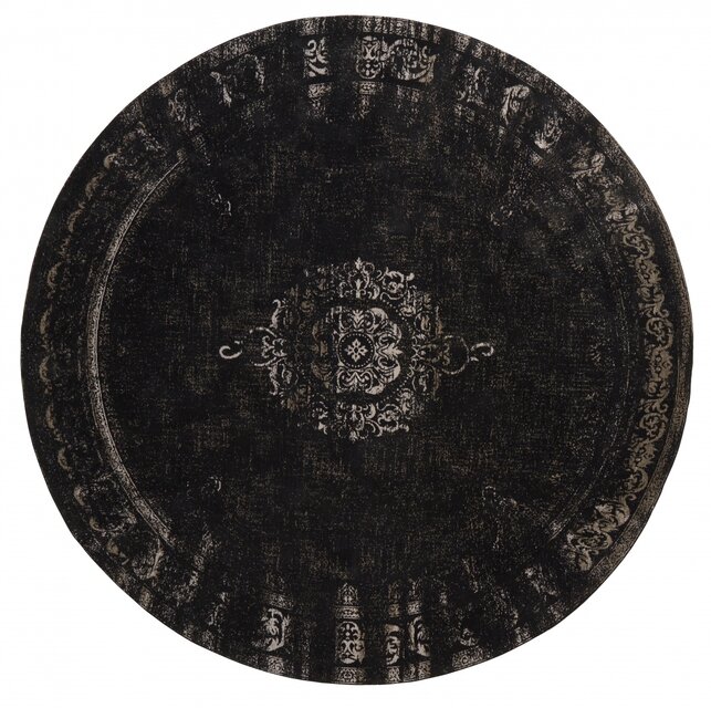 Nordal Grand rond vloerkleed donkergrijs/zwart - diameter 240cm