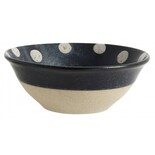 Nordal Bol granuleux à pois bleu foncé / sable - lot de 4 pièces