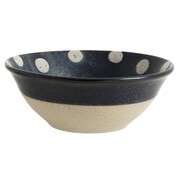 Nordal Grainy schaal dots donkerblauw/zand -set van 4 stuks