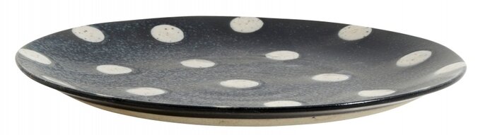 Nordal Assiette granuleuse dot S bleu foncé / sable - lot de 4 pièces