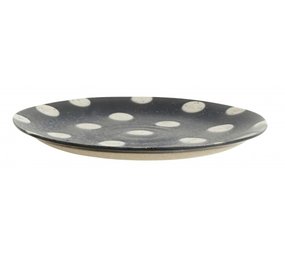 Nordal Kornete kakeplate prikk mørkeblå / sand-sett med 4 stk Nordal Kornete kakeplate prikk mørkeblå / sand-sett med 4 stk