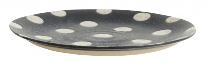 Nordal Plato de pastel granulado dot azul oscuro / arena - juego de 4 piezas