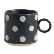 Nordal Tasses granuleuses à pois bleu foncé / sable - lot de 4 pièces Nordal Tasses granuleuses à pois bleu foncé / sable - lot de 4 pièces