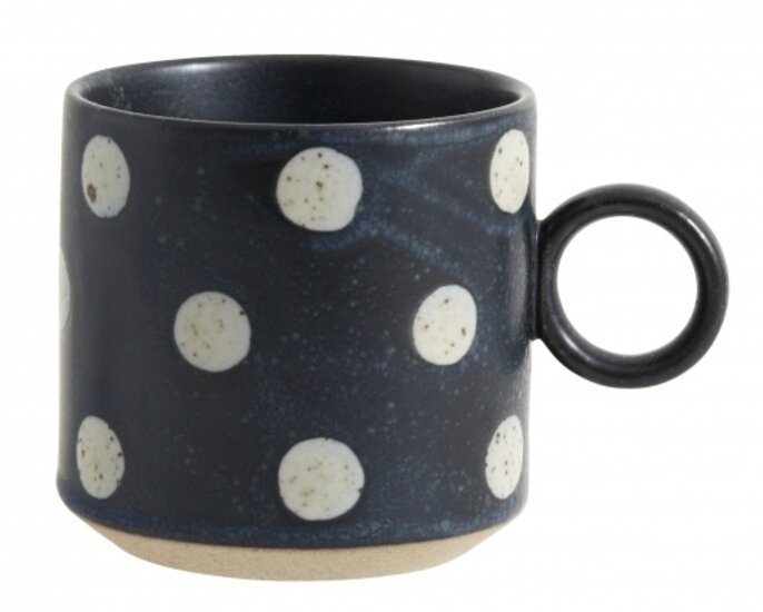 Nordal Grainy mugs dots dark blue / sand -set of 4 pieces Nordal Grainy mugs dots dark blue / sand -set of 4 pieces