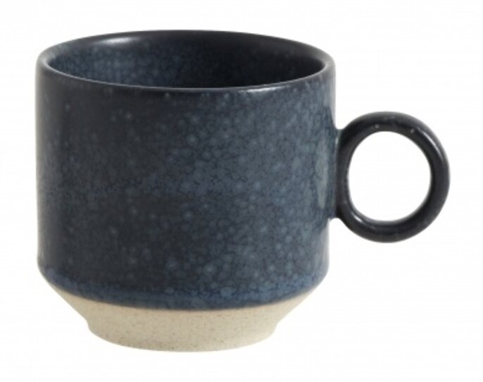 Nordal Tazas de café expreso granulado azul oscuro -set de 4 piezas