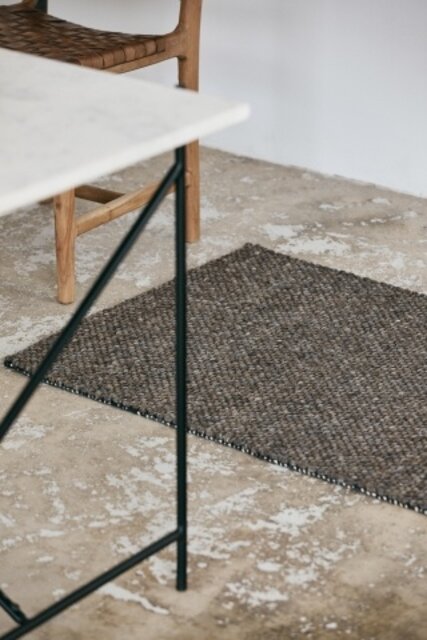 Nordal Tapis Fia laine - gris / marron 75x200cm