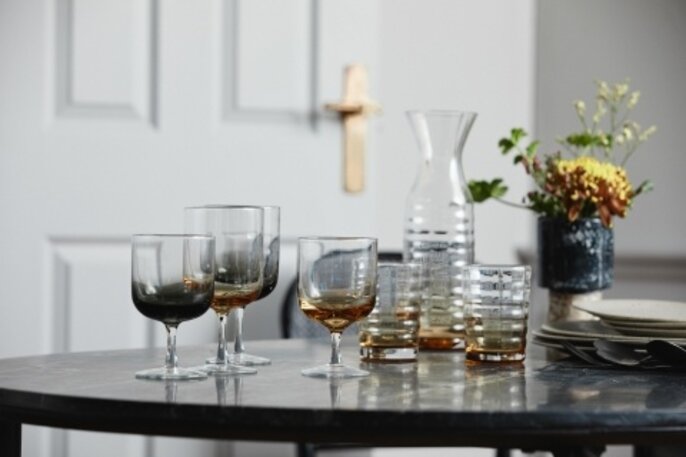 Nordal Jog glass transparent / amber -set of 6 pieces