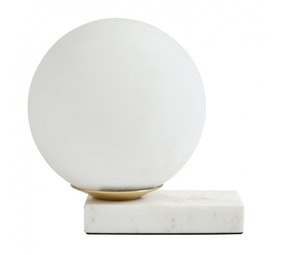 Nordal Lámpara de mesa Enyo - blanco mate con mármol Nordal Lámpara de mesa Enyo - blanco mate con mármol