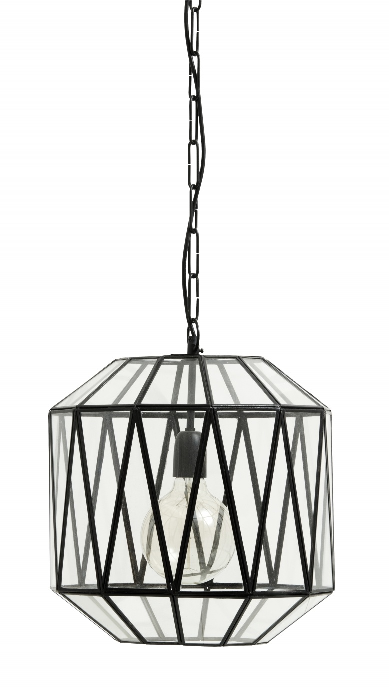 Nordal Ate hanging lamp glass triangels - black