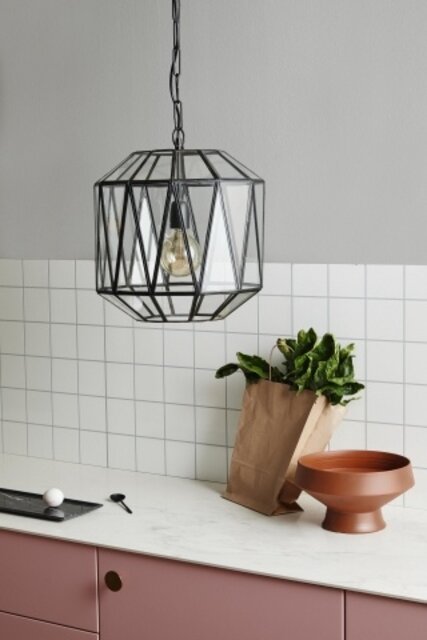 Nordal Ate hanglamp glas triangels - zwart