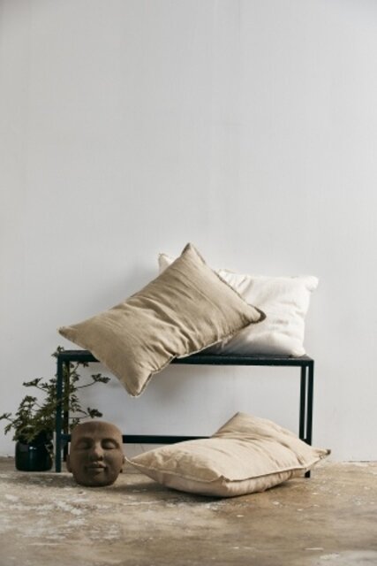 Nordal Vela cushion linen incl filling - dark sand
