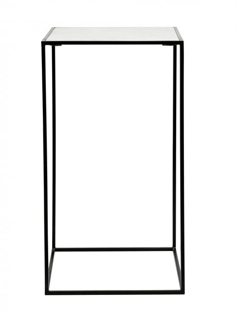 Nordal Kubs sidobord - vit marmor L.