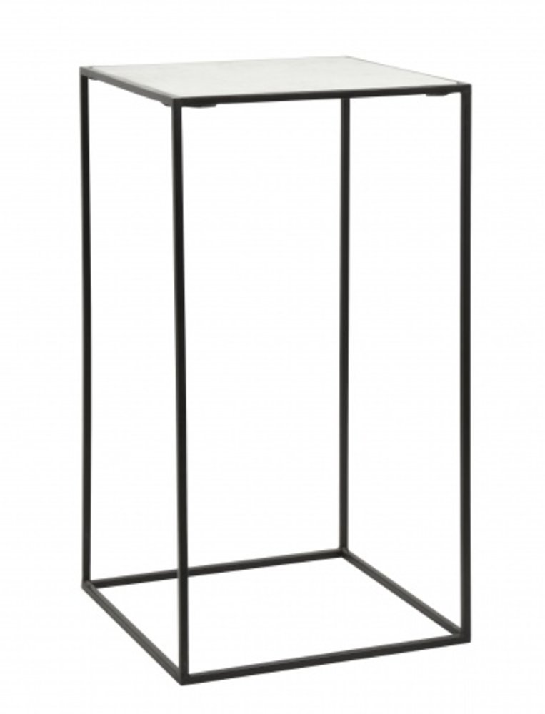 Nordal Cube side table white marble L. LIVING AND CO