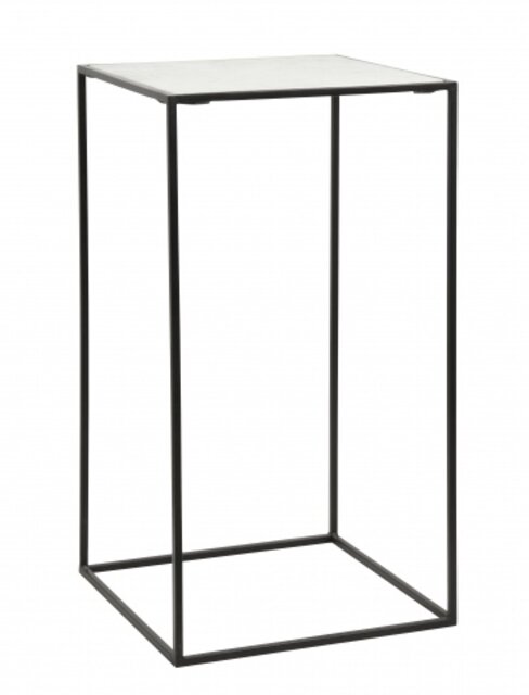Nordal Table d'appoint Cube - marbre blanc L.