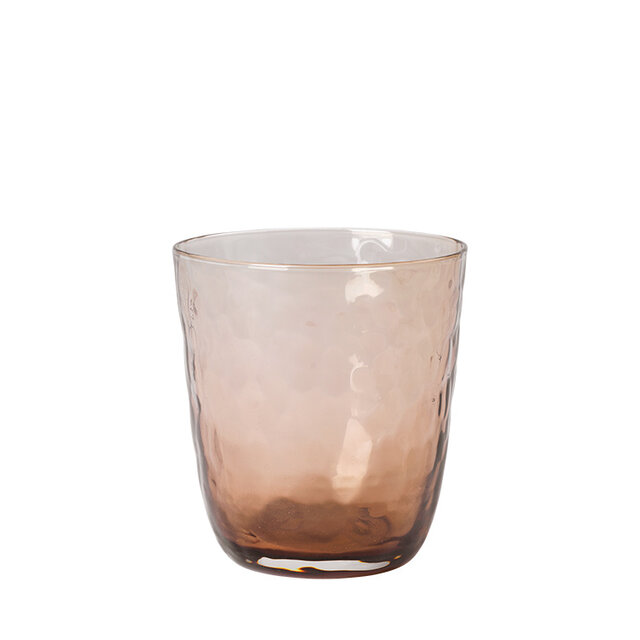 Broste Copenhagen Hammered glazen 33,5cl bruin - set van 12 stuks