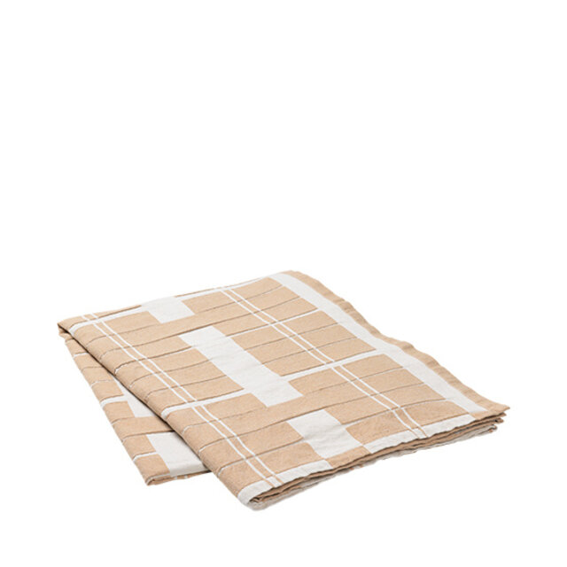 Broste Copenhagen Earl tafelkleed 160x300cm - rainy day/indian tan