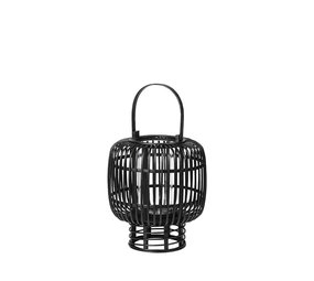 Broste Copenhagen Lanterne Goran bambou / verre noir- Ø27,5XH33CM Broste Copenhagen Lanterne Goran bambou / verre noir- Ø27,5XH33CM