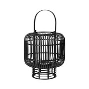 Broste Copenhagen Lanterne Goran bambou / verre noir - Ø37XH42CM Broste Copenhagen Lanterne Goran bambou / verre noir - Ø37XH42CM