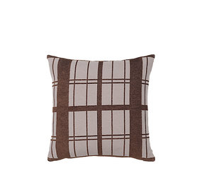 Broste Copenhagen Checker cushion brown incl filling - W50XL50CM Broste Copenhagen Checker cushion brown incl filling - W50XL50CM