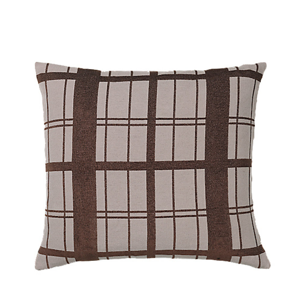 Broste Copenhagen Checker cushion brown incl filling - W60XL60CM