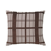 Broste Copenhagen Coussin à carreaux marron avec remplissage - W60XL60CM Broste Copenhagen Coussin à carreaux marron avec remplissage - W60XL60CM