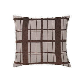 Broste Copenhagen Coussin à carreaux marron avec remplissage - W60XL60CM Broste Copenhagen Coussin à carreaux marron avec remplissage - W60XL60CM