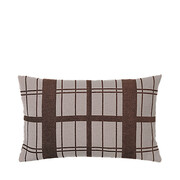 Broste Copenhagen Checker cushion brown incl filling - W40XL60CM Broste Copenhagen Checker cushion brown incl filling - W40XL60CM