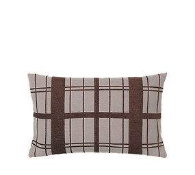Broste Copenhagen Cuscino checker marrone incl imbottitura - W40XL60CM
