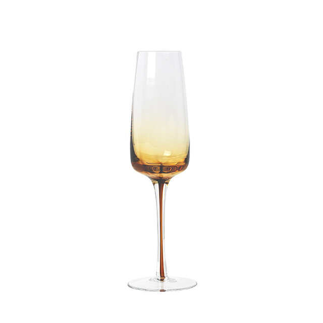 Broste Copenhagen Bärnstensfärgade champagneglas - uppsättning med 12 stycken