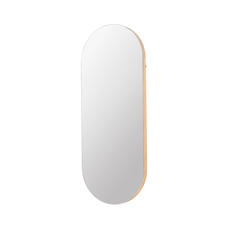 Broste Copenhagen Alva oval mirror - oak / glass