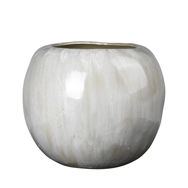 Broste Copenhagen Æble vase fajance antik hvid - Ø41,5XH34,5CM