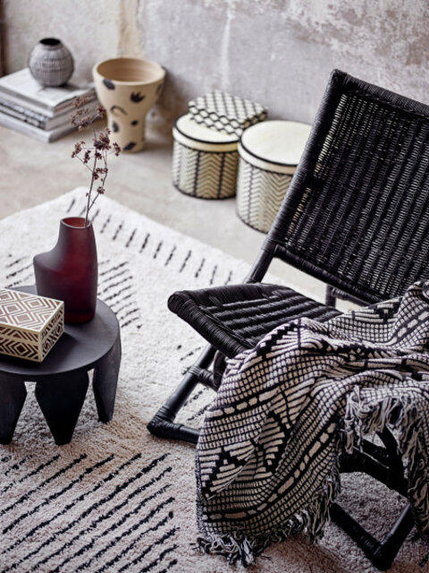 Bloomingville Baz Loungesessel Rattan - schwarz